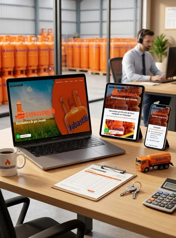 Diseño web profesional, SEO básico, alojamiento y plataforma de venta online de Gas Licuado para Gas Navarro